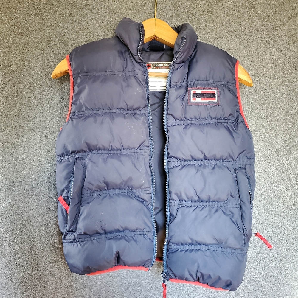 Kids Bugle Boy Jean Company sleeveless navy puffer jacket